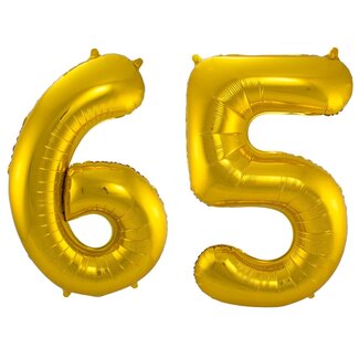 Festigo Folieballon 65 jaar - Goud - 86 cm