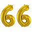 Folieballon 66 jaar - Goud - 86 cm