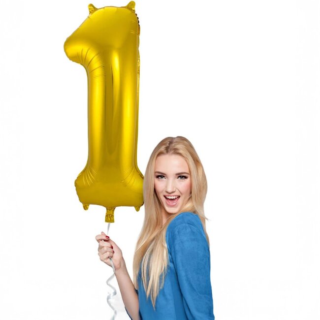 Folieballon 67 jaar - Goud - 86 cm