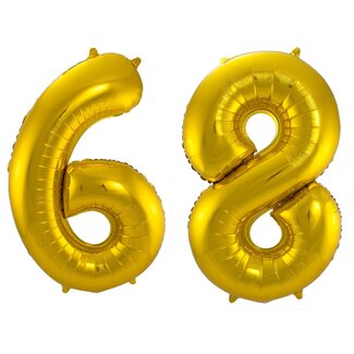 Festigo Folieballon 68 jaar - Goud - 86 cm