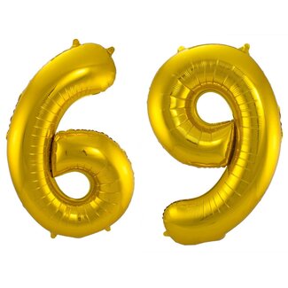 Festigo Folieballon 69 jaar - Goud - 86 cm