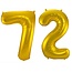 Folieballon 72 jaar - Goud - 86 cm