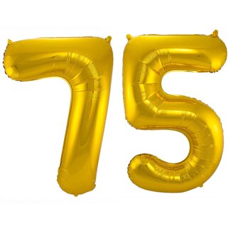 Festigo Folieballon 75 jaar - Goud - 86 cm