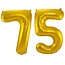 Folieballon 74 jaar - Goud - 86 cm