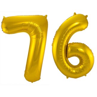 Festigo Folieballon 76 jaar - Goud - 86 cm