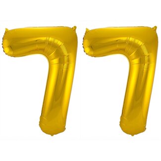 Festigo Folieballon 77 jaar - Goud - 86 cm