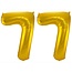 Folieballon 77 jaar - Goud - 86 cm