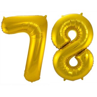 Festigo Folieballon 78 jaar - Goud - 86 cm