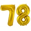 Folieballon 78 jaar - Goud - 86 cm
