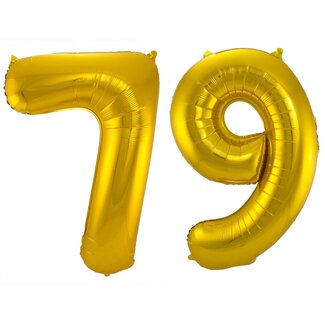 Festigo Folieballon 79 jaar - Goud - 86 cm