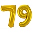 Folieballon 79 jaar - Goud - 86 cm
