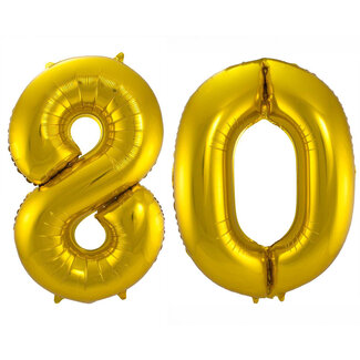Festigo Folieballon 80 jaar - Goud - 86 cm
