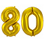 Folieballon 80 jaar - Goud - 86 cm