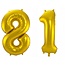 Folieballon 81 jaar - Goud - 86 cm