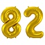Folieballon 82 jaar - Goud - 86 cm