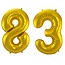 Folieballon 83 jaar - Goud - 86 cm