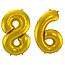 Folieballon 86 jaar - Goud - 86 cm