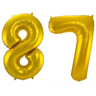 Festigo Folieballon 87 jaar - Goud - 86 cm