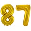 Folieballon 87 jaar - Goud - 86 cm