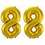 Folieballon 88 jaar - Goud - 86 cm