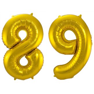 Festigo Folieballon 89 jaar - Goud - 86 cm