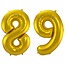 Folieballon 89 jaar - Goud - 86 cm