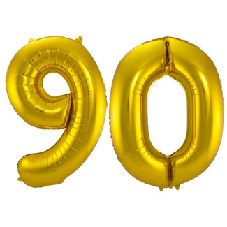 Festigo Folieballon 90 jaar - Goud - 86 cm