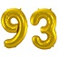 Folieballon 93 jaar - Goud - 86 cm
