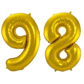 Festigo Folieballon 98 jaar - Goud - 86 cm