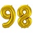 Folieballon 98 jaar - Goud - 86 cm