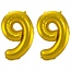 Folieballon 99 jaar - Goud - 86 cm