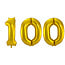 Folieballon 100 jaar - Goud - 86 cm