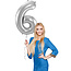 Folieballon 6 jaar - Zilver - 86 cm