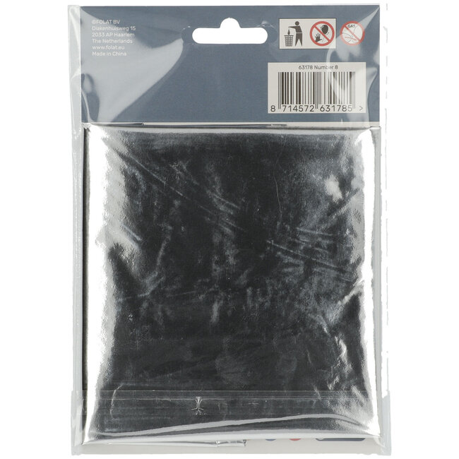 Folieballon 8 jaar - Zilver - 86 cm