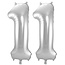 Folieballon 11 jaar - Zilver - 86 cm