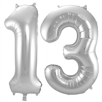 Festigo Folieballon 13 jaar - Zilver - 86 cm