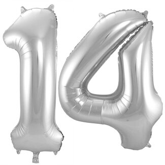 Festigo Folieballon 14 jaar - Zilver - 86 cm