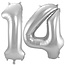Folieballon 14 jaar - Zilver - 86 cm