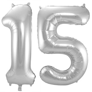 Festigo Folieballon 15 jaar - Zilver - 86 cm