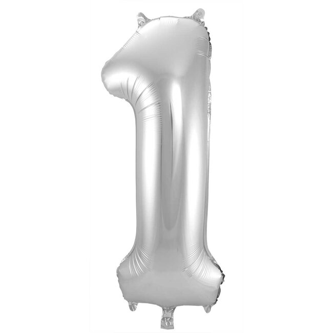 Folieballon 17 jaar - Zilver - 86 cm