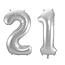 Folieballon 21 jaar - Zilver - 86 cm