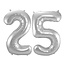 Folieballon 25 jaar - Zilver - 86 cm