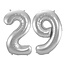 Folieballon 29 jaar - Zilver - 86 cm