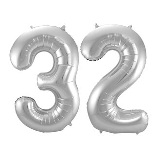 Festigo Folieballon 32 jaar - Zilver - 86 cm