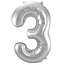 Folieballon 34 jaar - Zilver - 86 cm