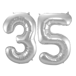 Festigo Folieballon 35 jaar - Zilver - 86 cm
