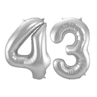 Festigo Folieballon 43 jaar - Zilver - 86 cm