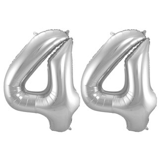 Festigo Folieballon 44 jaar - Zilver - 86 cm