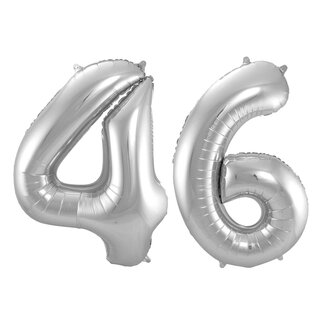 Festigo Folieballon 46 jaar - Zilver - 86 cm