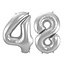 Folieballon 48 jaar - Zilver - 86 cm